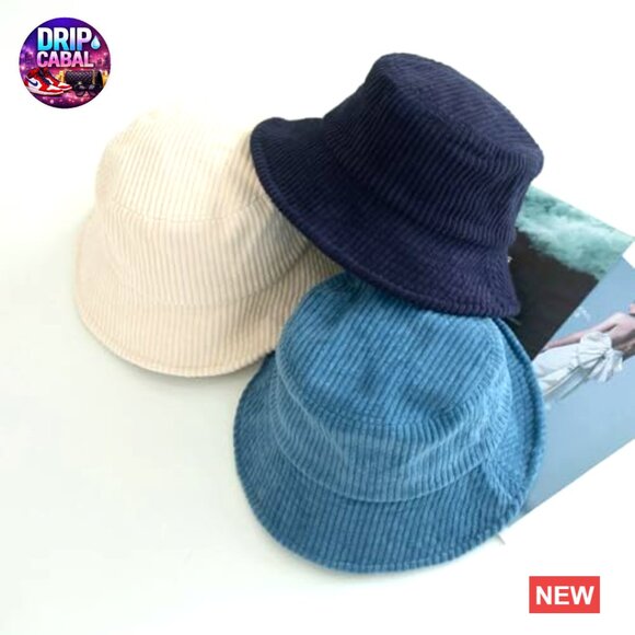 Corduroy Bucket Hat with Adjustable Strap, UPF 50+ Sun  display picture 3